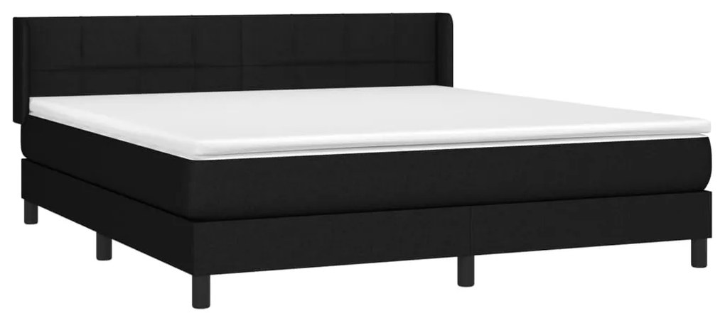 Cama com molas/colchão 180x200 cm tecido preto