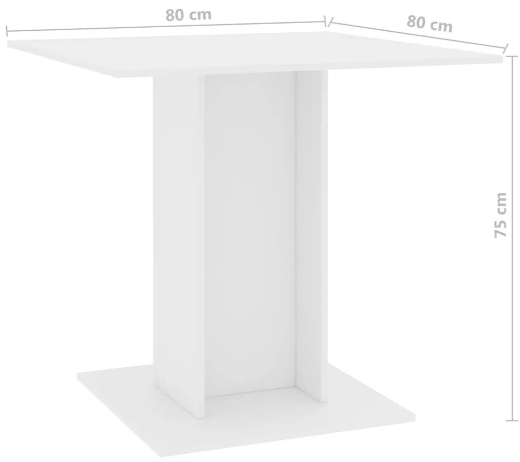 Mesa de jantar 80x80x75 cm contraplacado branco