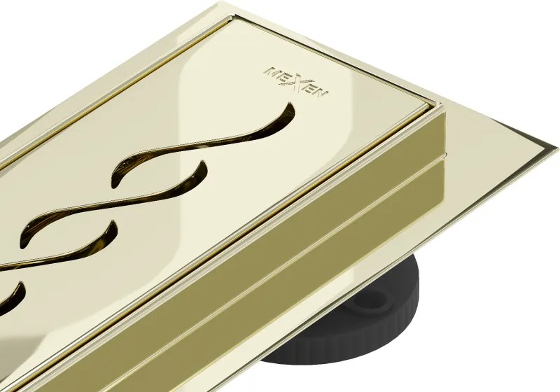 Mexen Flat 360° M18 ralo de duche linear giratório 50 cm, dourado - 1523050-40