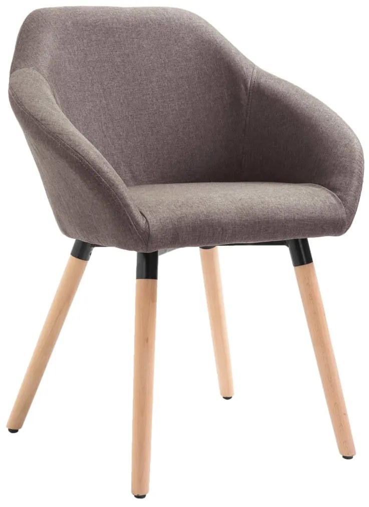 vidaXL Cadeira de jantar tecido cinzento-acastanhado