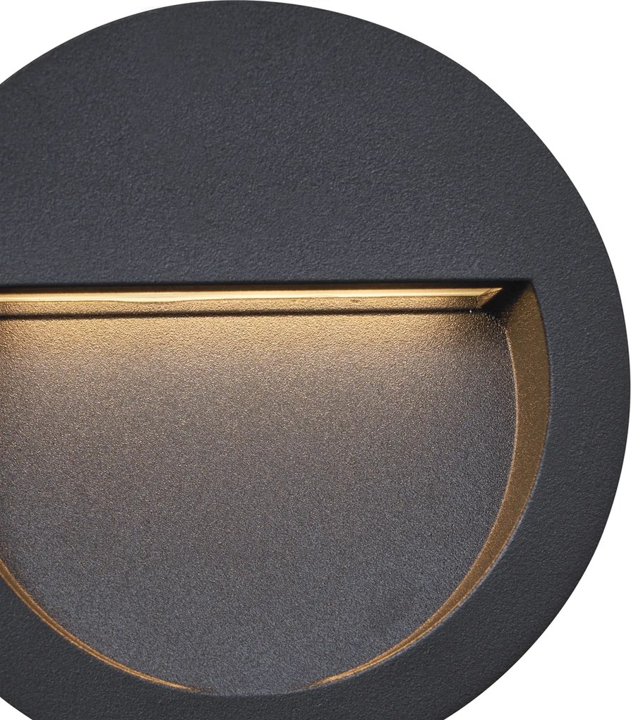 Conjunto de 6 lâmpadas de parede embutidas modernas pretas com LED IP65 - Gem