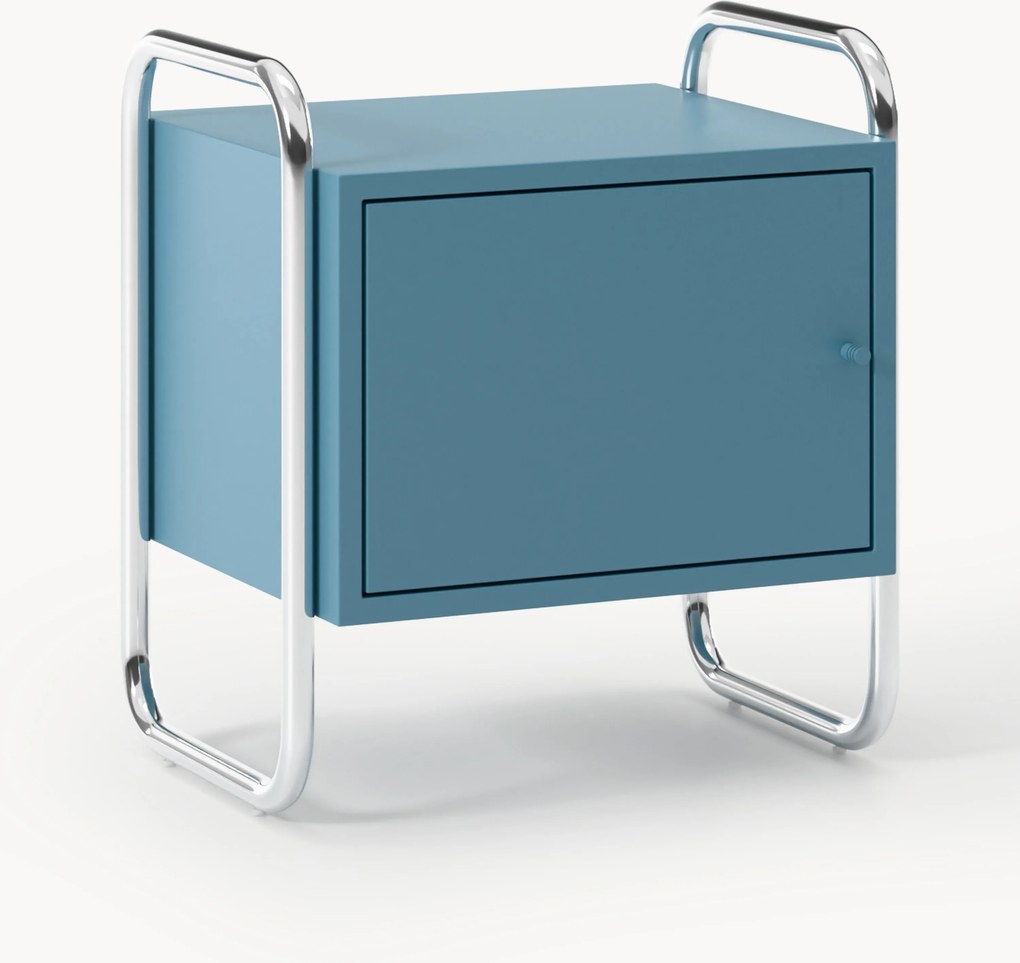 Mesa de cabeceira em metal Robyn, com opção de dobradiça à esquerda ou à direita