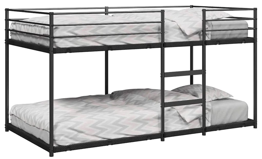vidaXL Beliche sem colchão 90x200 cm aço preto