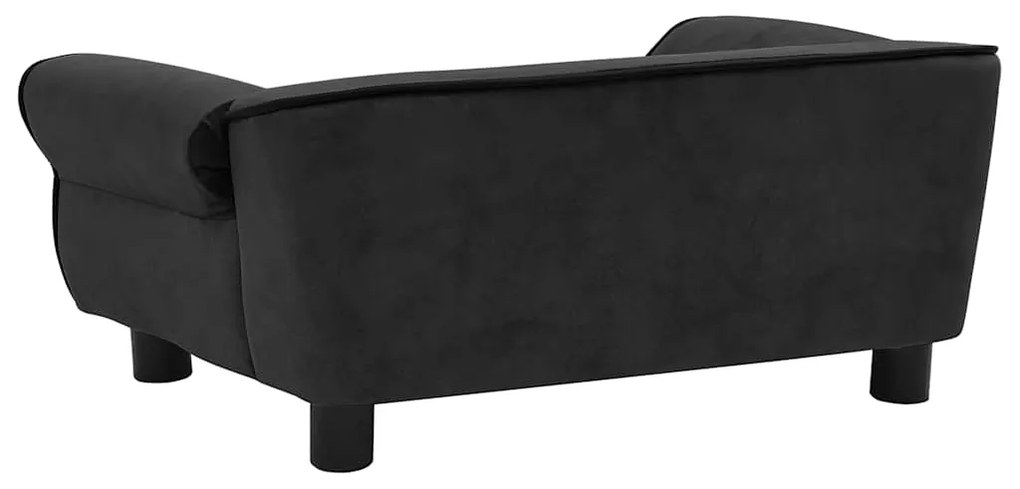 Sofá para cães 72x45x30 cm pelúcia preto