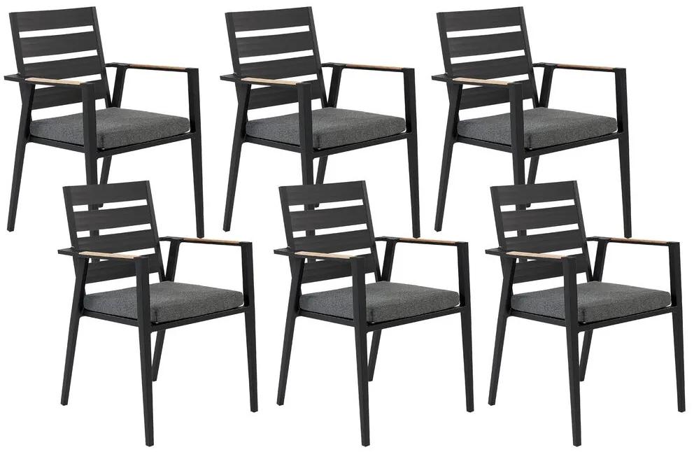 Conjunto de 6 cadeiras de jardim pretas TAVIANO Beliani