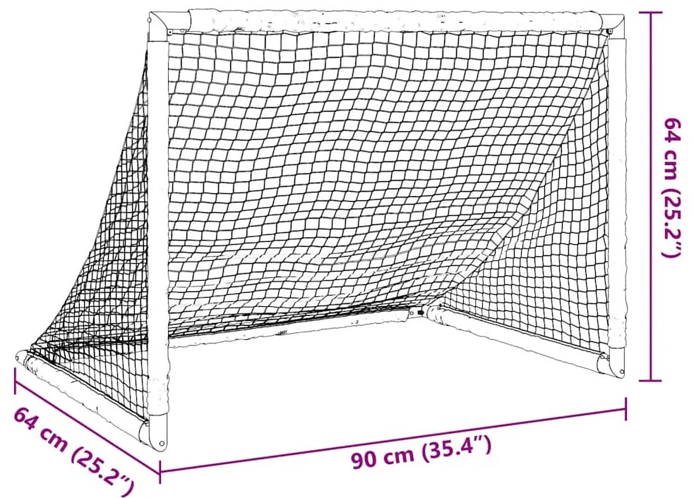 Baliza de futebol infantil dobrável 90x64x64 cm preto