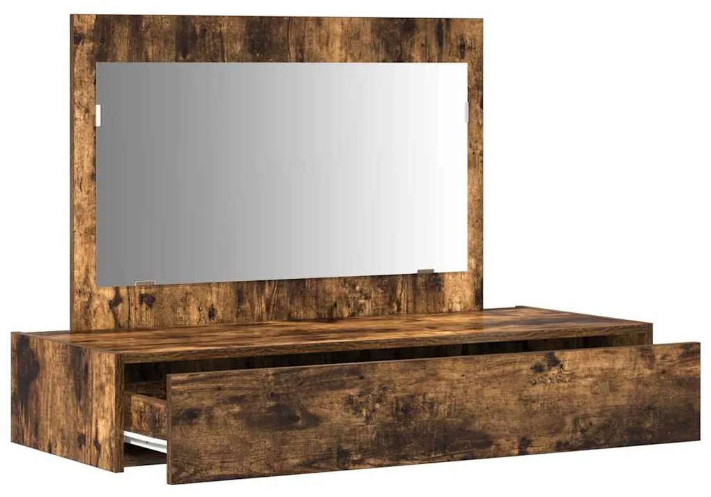 Mesa de Maquilhagem Suspensa Carvalho Fumado 100x40x70 cm