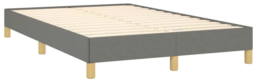 Cama box spring c/ colchão e LED 120x190 cm tecido cinza-escuro