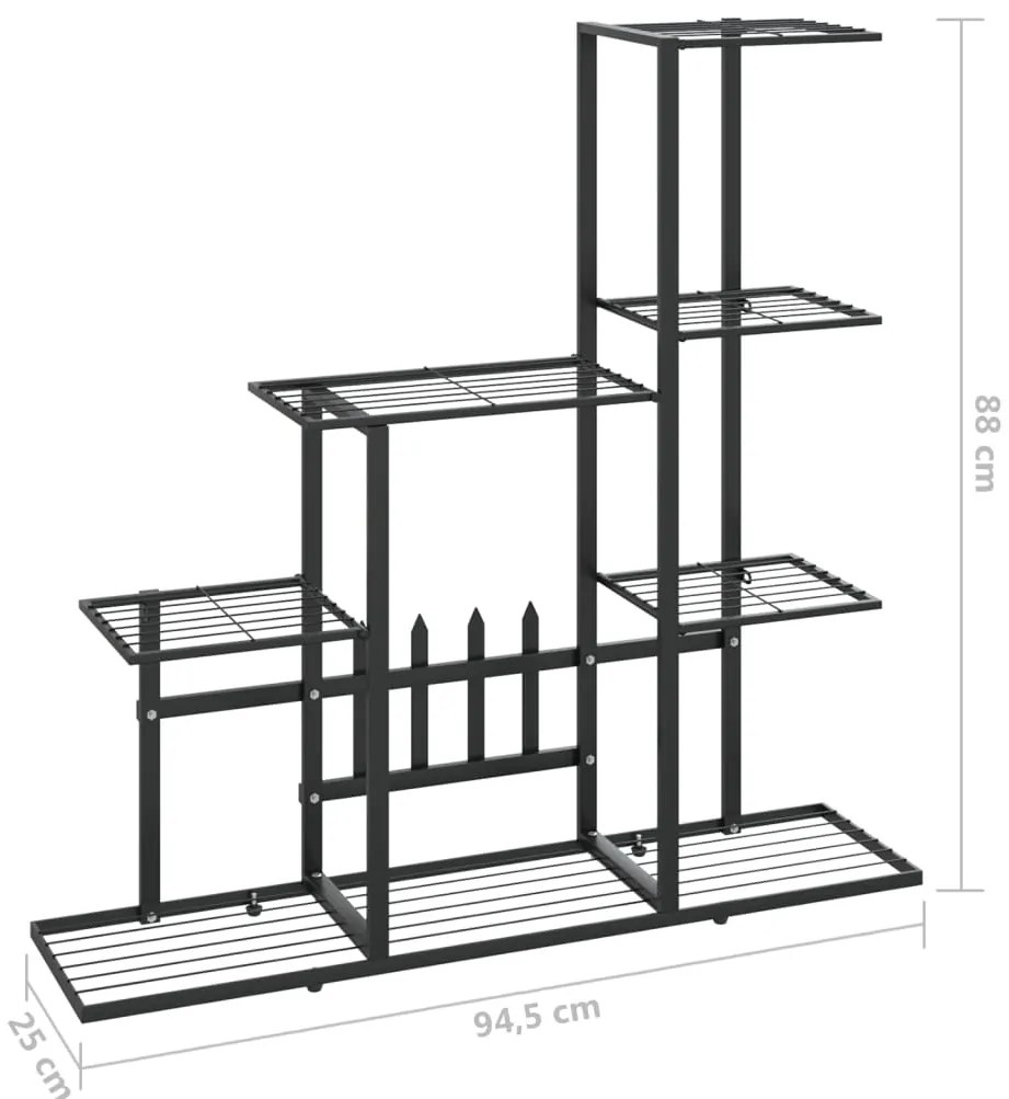 Suporte de vasos 94,5x25x88 cm metal preto