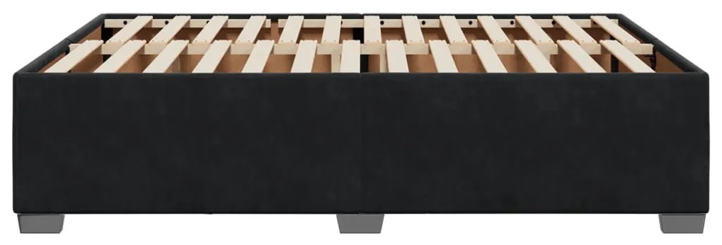 Estrutura de cama sem colchão 140x200 cm veludo preto