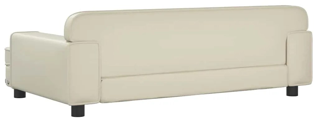 Cama para cães 90x53x30 cm couro artificial cor creme
