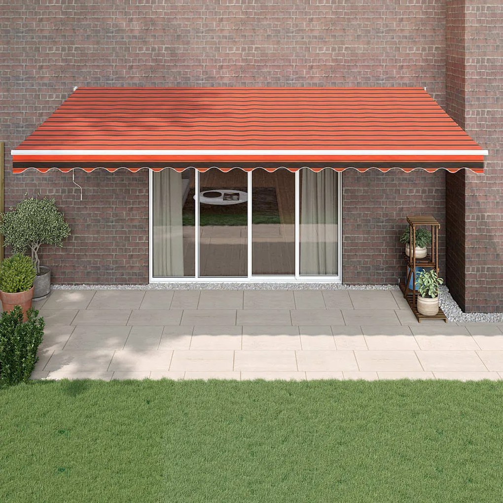 vidaXL Toldo retrátil automático 5x3 m laranja e castanho