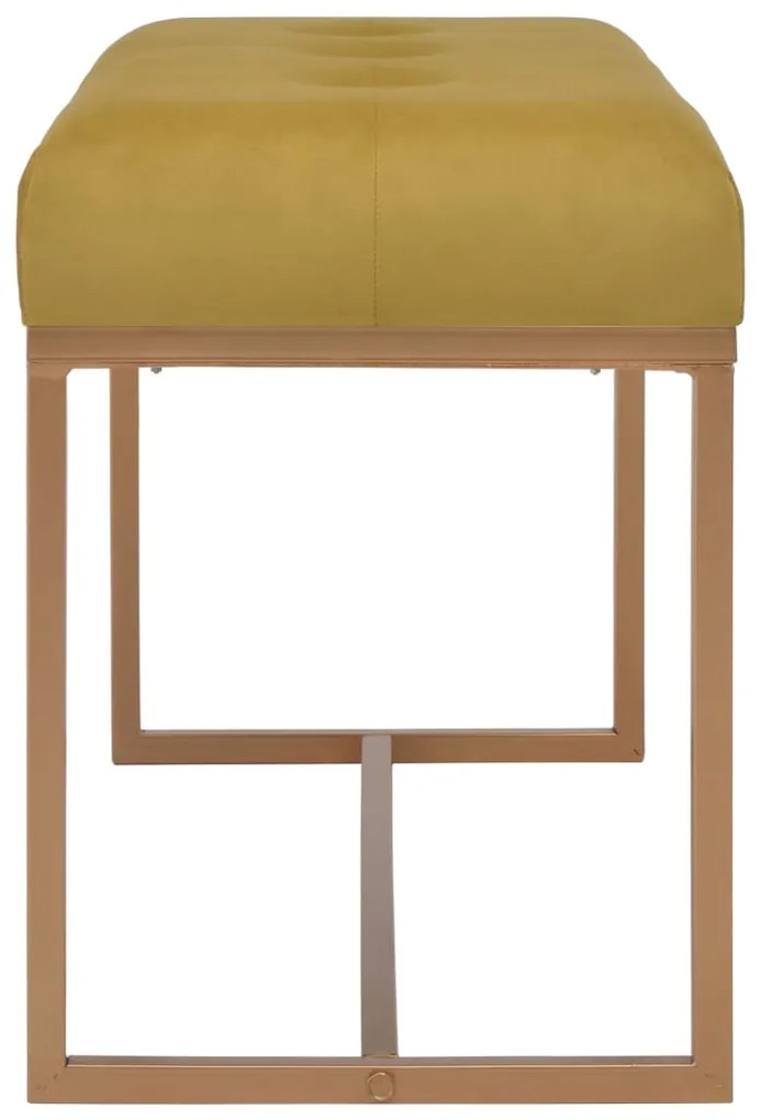 Banco 80 cm veludo mostarda