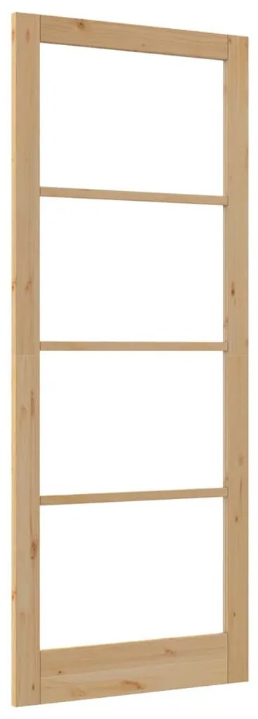 Porta Interior com Vidro "ORKDAL" 93x232x4 cm Madeira Sólida de Pinhei