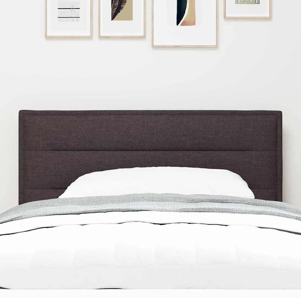 Cabeceira vidaXL Design Linhas Castanho 90 cm Tecido