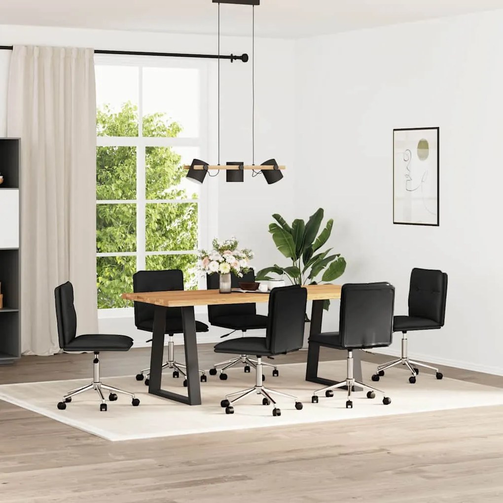 Cadeiras de jantar 6 pcs couro artificial preto