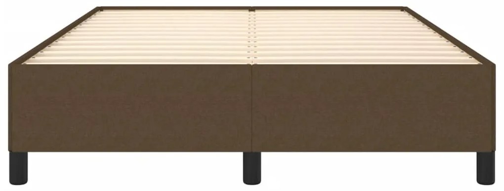 Estrutura de cama sem colchão 140x200 cm tecido castanho-escuro