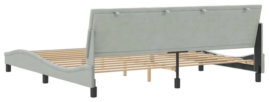 Estrutura de cama sem colchão 200x200 cm veludo cinzento-claro