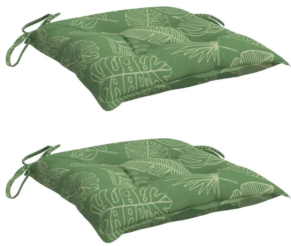 Almofadões p/ cadeira 2 pcs 50x50x7 cm tecido padrão folhas
