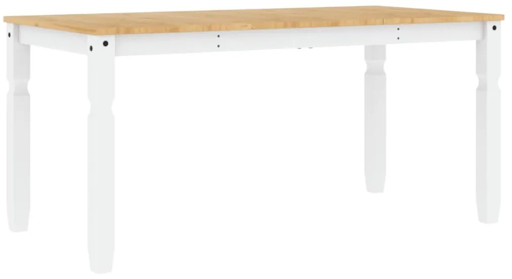 Mesa de jantar Corona 160x80x75 cm madeira pinho maciça branco