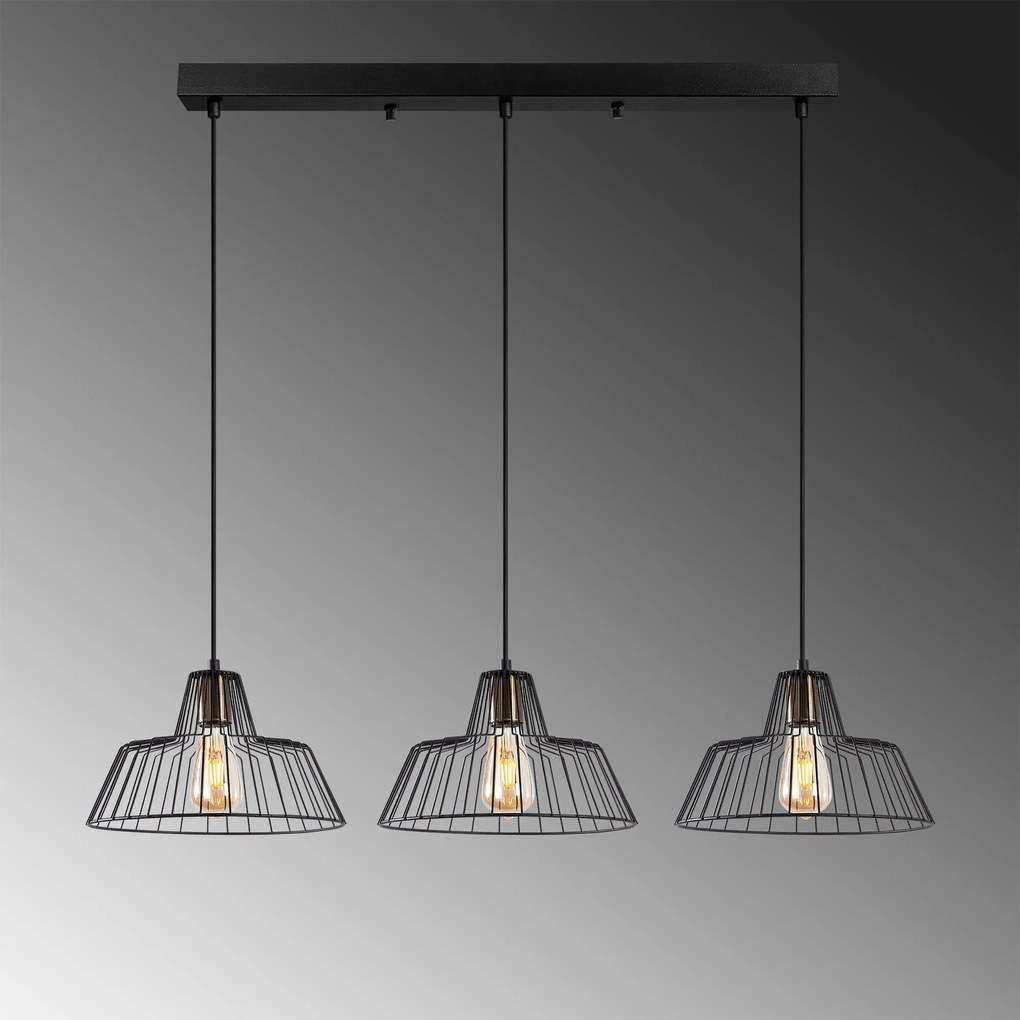 Candeeiro Chandelier Hakcu – Preto Antique – 100 x 30 x 116 cm