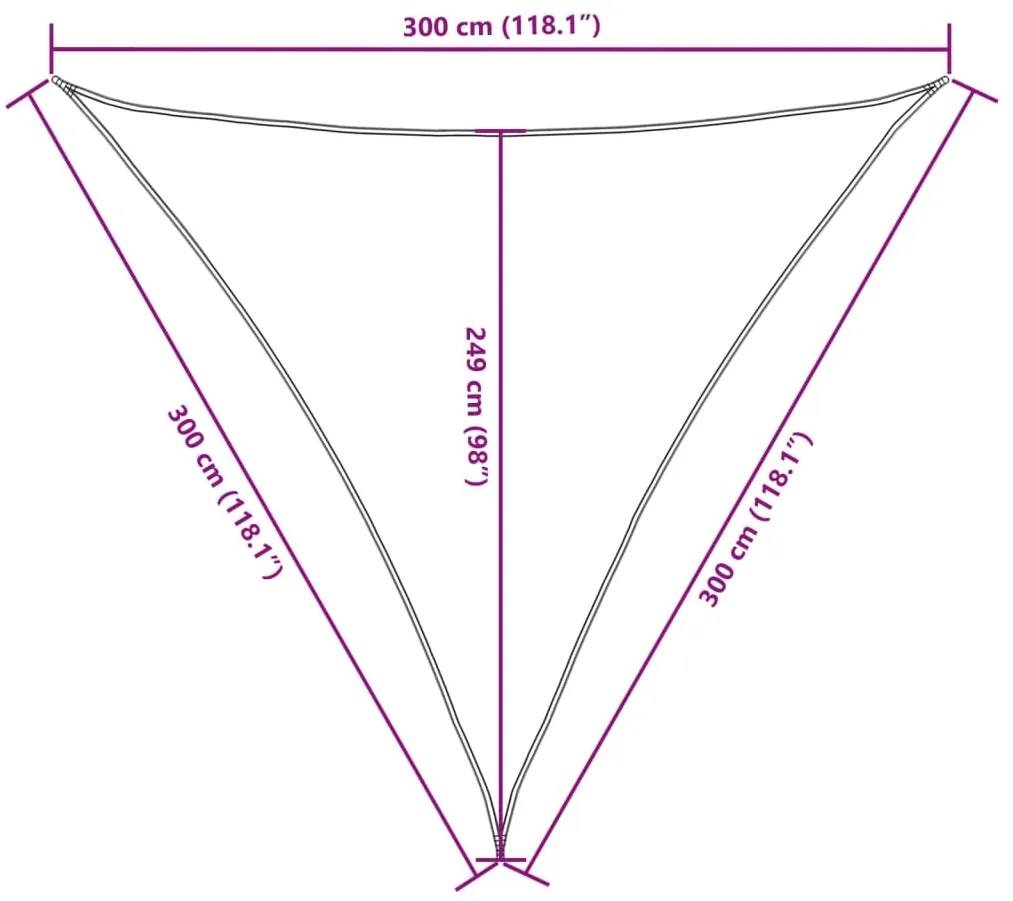 Para-sol estilo vela tecido oxford triangular 3x3x3 m antracite