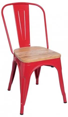 Cadeira Leeds Madeira Natural Cor: Vermelho Vintage