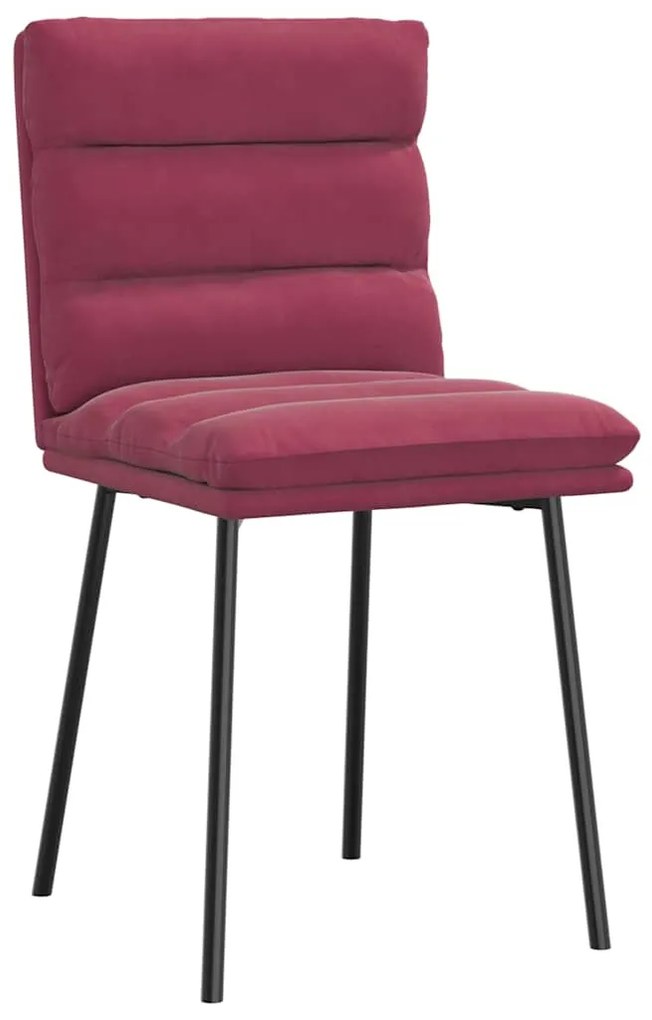 Cadeiras de jantar 2 pcs veludo vermelho tinto