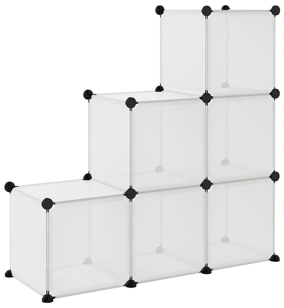 Organizador de arrumação com 6 cubos PP transparente