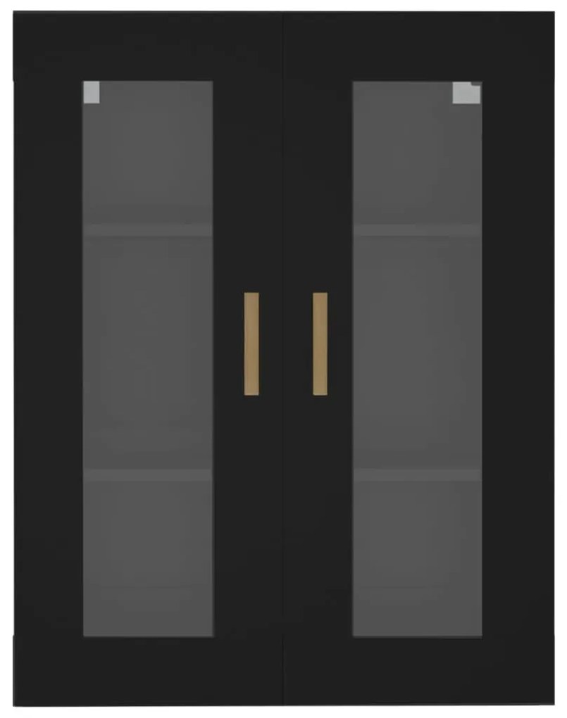 Armário de parede suspenso 69,5x34x90 cm preto