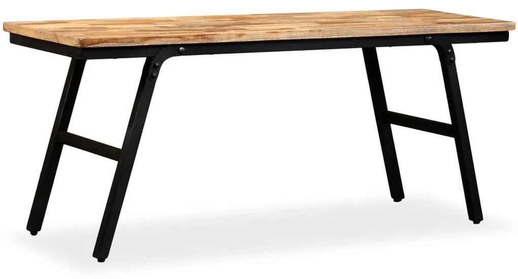 vidaXL Banco em madeira de teca recuperada e aço 110x35x45 cm