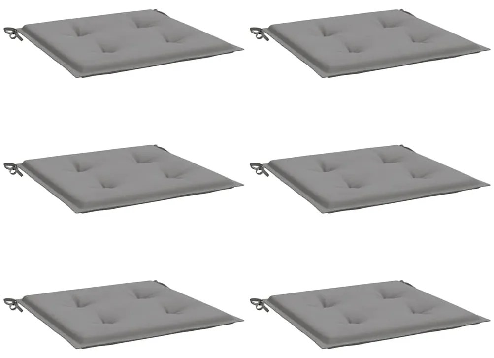 Almofadões p/ cadeiras jardim 6pcs 40x40x4 cm oxford cinza