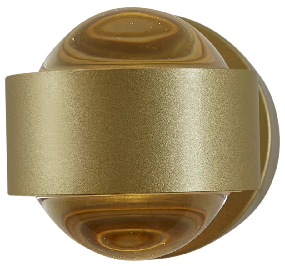 Candeeiro de parede de design latão incluindo LED IP44 - Lens Design
