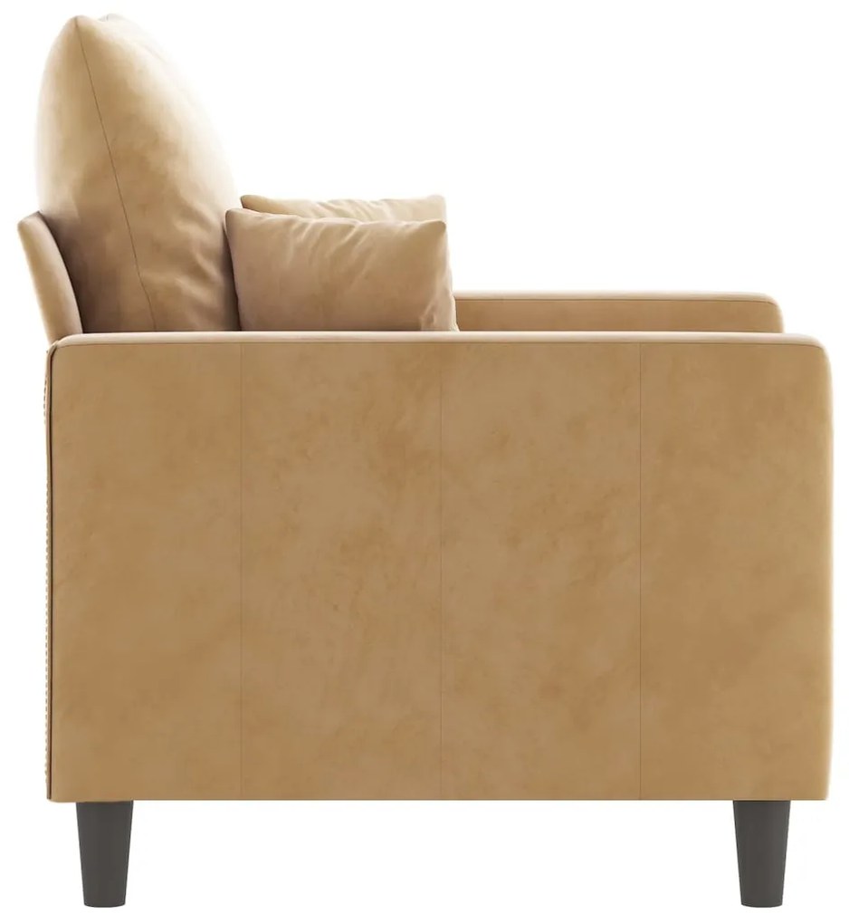 Poltrona 60 cm veludo castanho