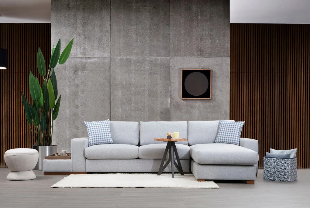 Sofá de Canto Loop – Cinza Claro – 332 cm x 194 cm