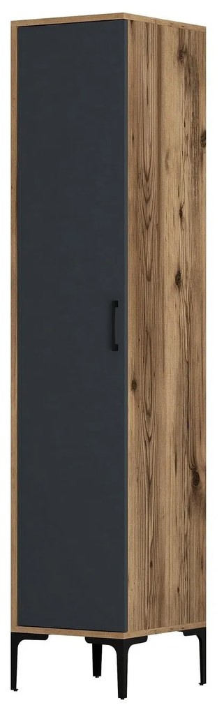 Guarda-Roupa Kumsal S – Nogueira e Antracite – 40x47,5x201,4 cm