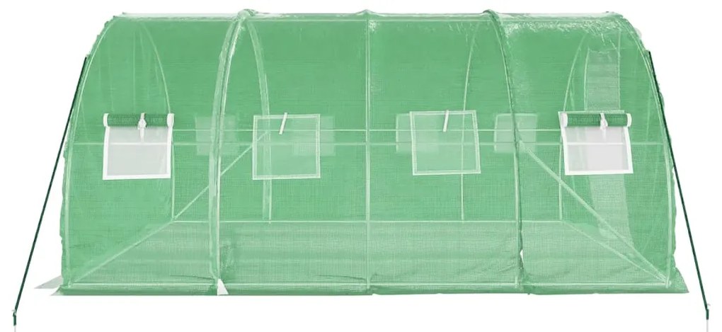 Estufa com estrutura de aço 12 m² 4x3x2 m verde