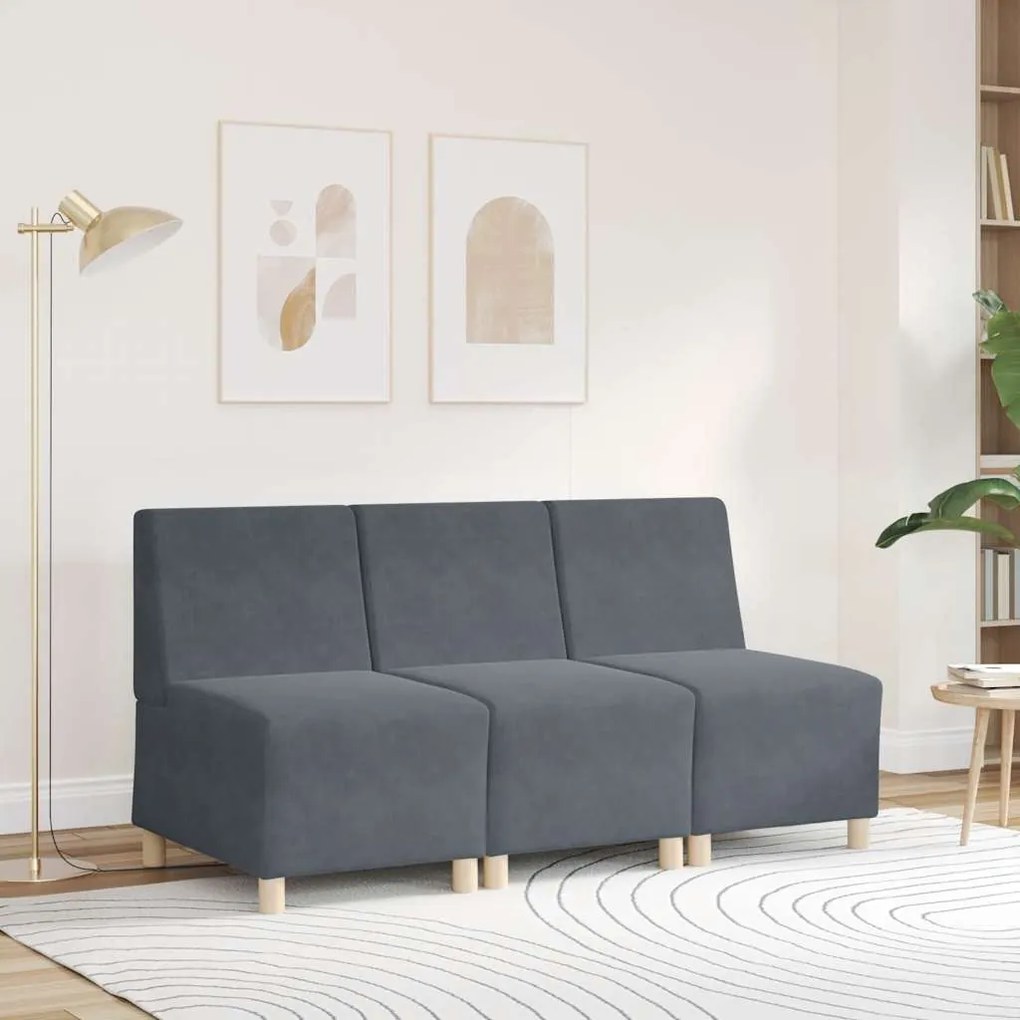 Poltrona sem braços 55 cm veludo verde-escuro