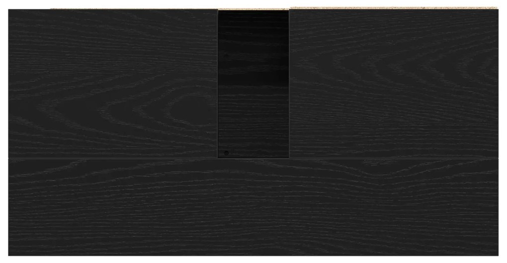 Armário de Pia vidaXL Preto Carvalho 65x33x60 cm em Madeira de Engenha