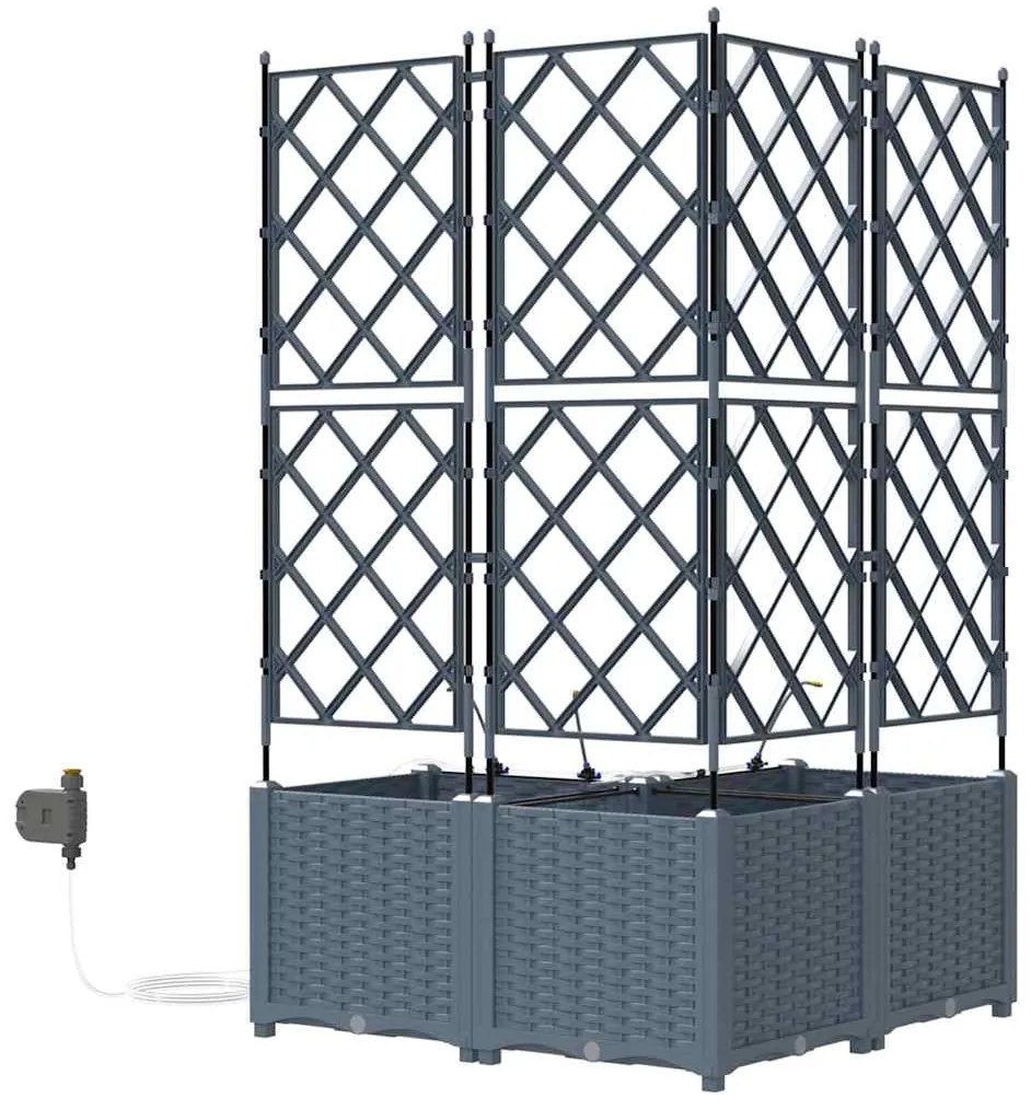 Jardineiras de Jardim 1 pc Cinzento-claro 80 x 80 x 142 cm