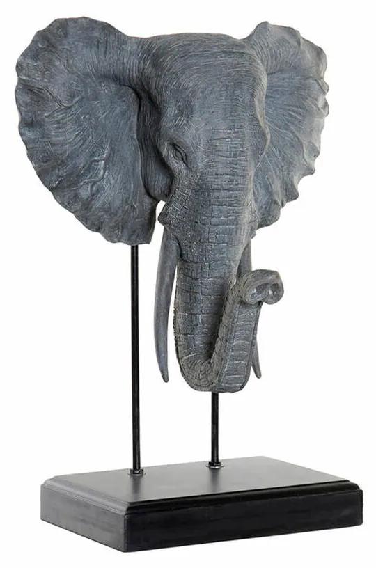 Figura Decorativa DKD Home Decor Elefante Preto Cinzento Metal Resina (40 x 28 x 56 cm)