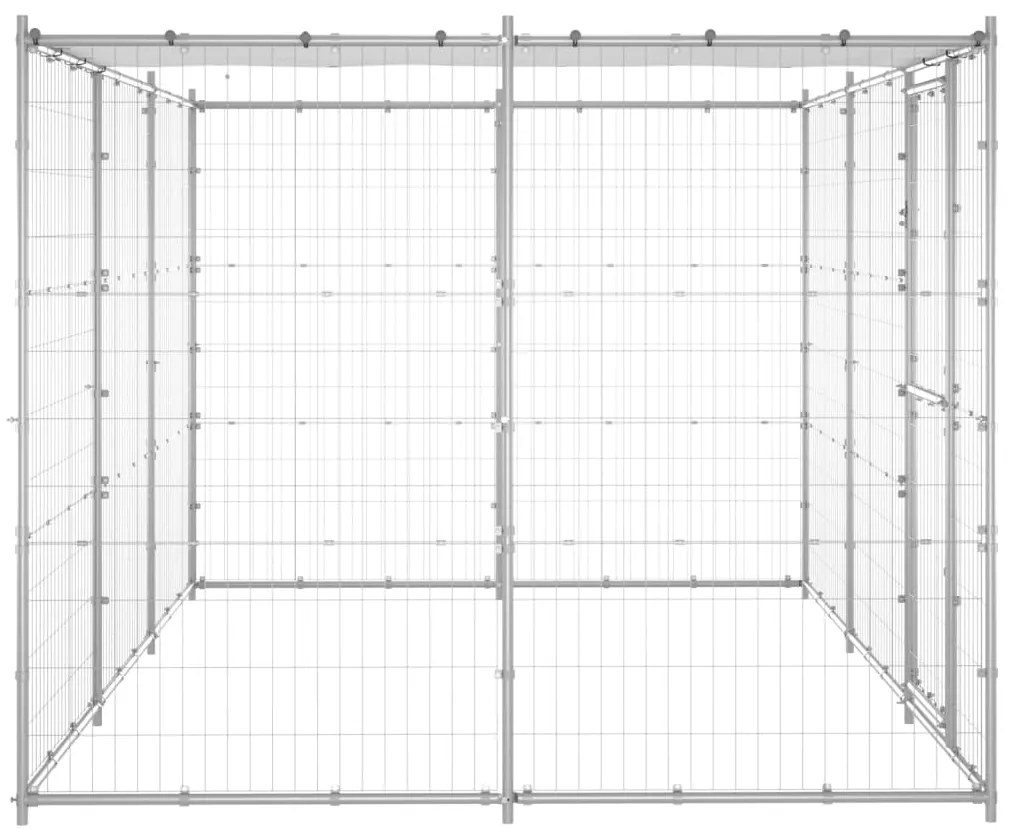 Canil de exterior com telhado 7,26 m² aço galvanizado