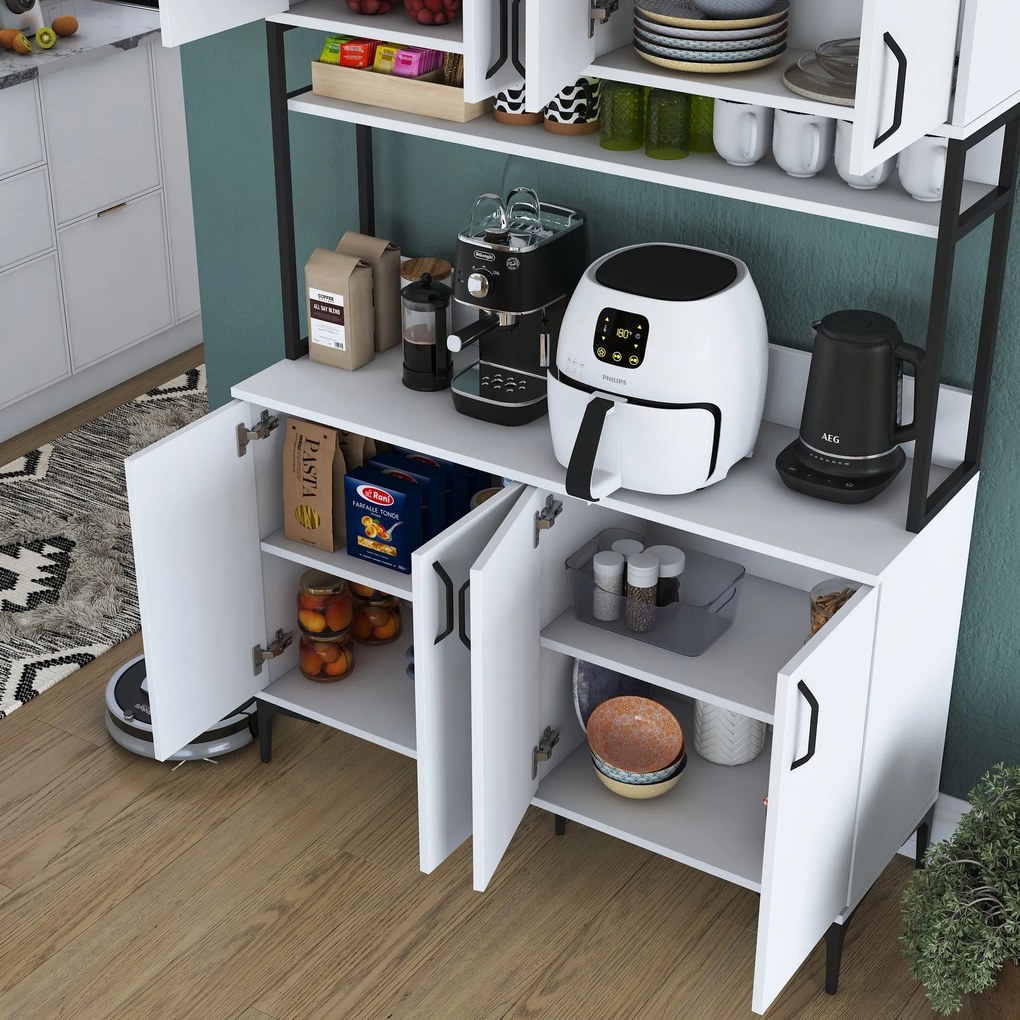 Armário Alto de Cozinha "Stella" - 120 x 198,6 x 40 cm - Branco - Desi