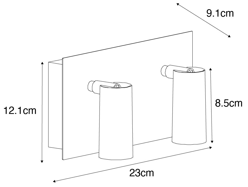 Candeeiro de parede exterior moderno branco com LED 2-luzes IP54 - Simon