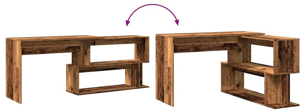 Mesa de canto Madeira Velha 200,5x50x76 cm Madeira Engenheirada