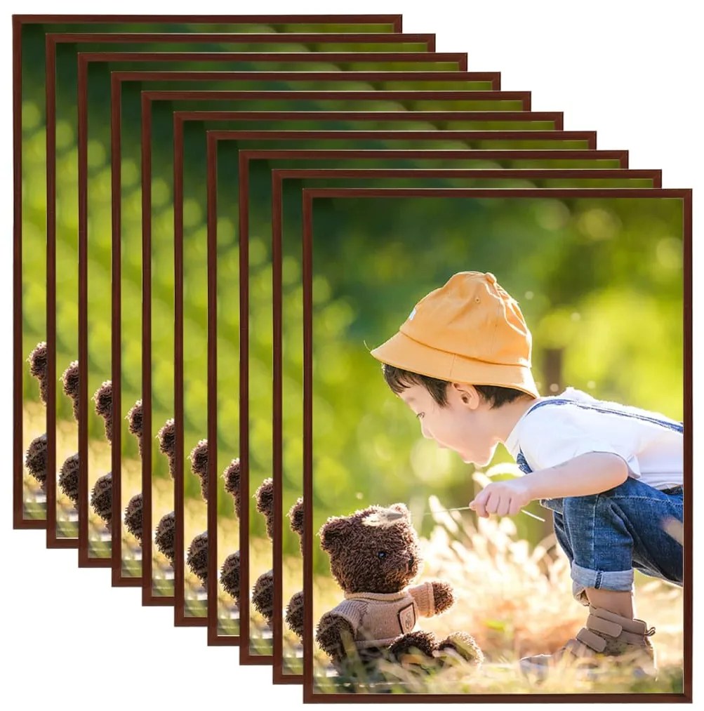 vidaXL Molduras para parede ou mesa 10 pcs 20x25 cm MDF cor bronze