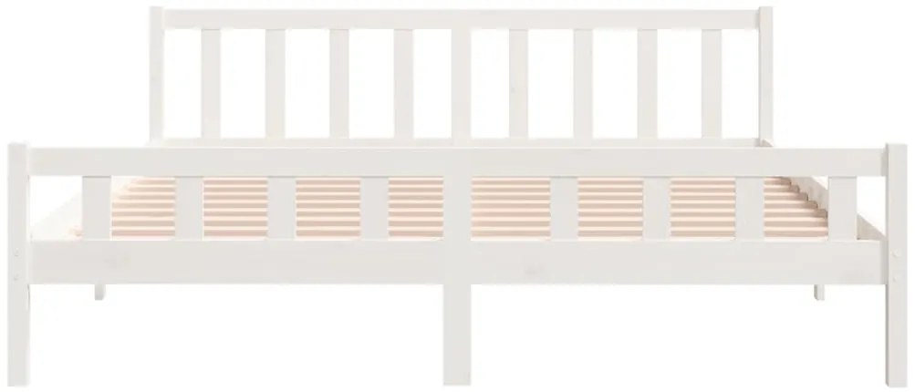 Estrutura de cama 160x200 cm madeira maciça branco