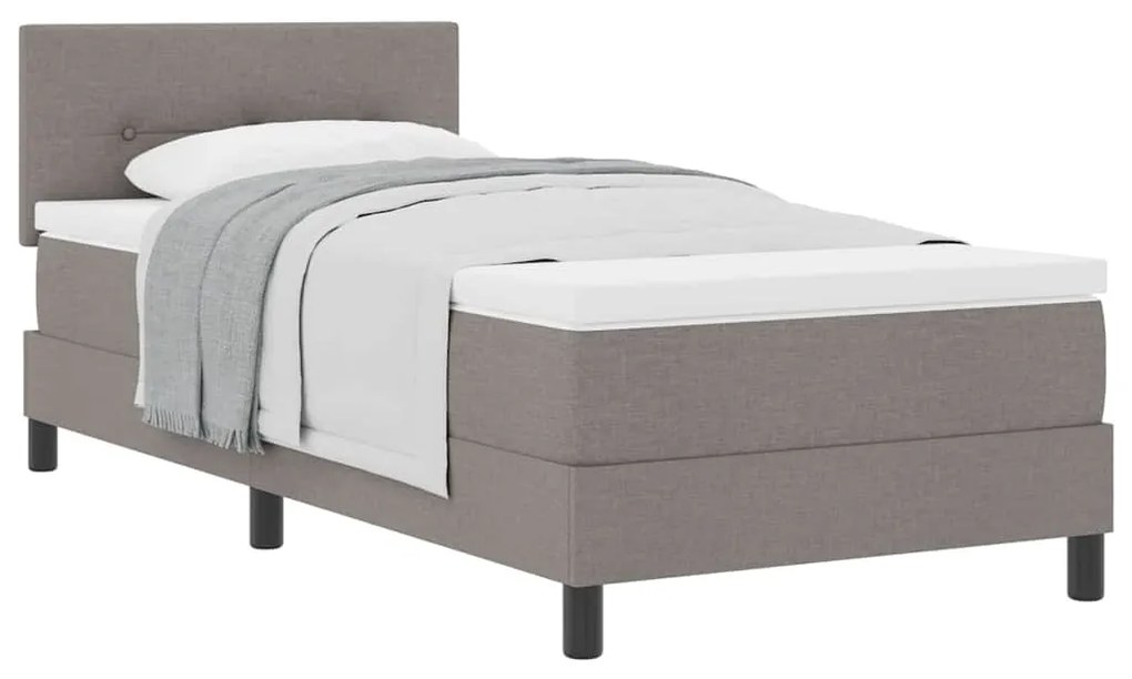 Cama Box Spring com Colchão Taupe 80x200 cm Tecido