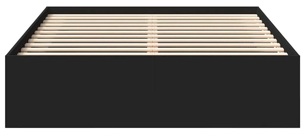 Estrutura de cama de casal 135x190 cm preto