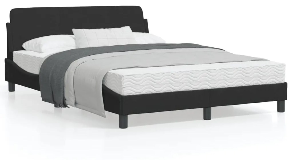 vidaXL Estrutura de cama Dover 140x200 cm veludo preto